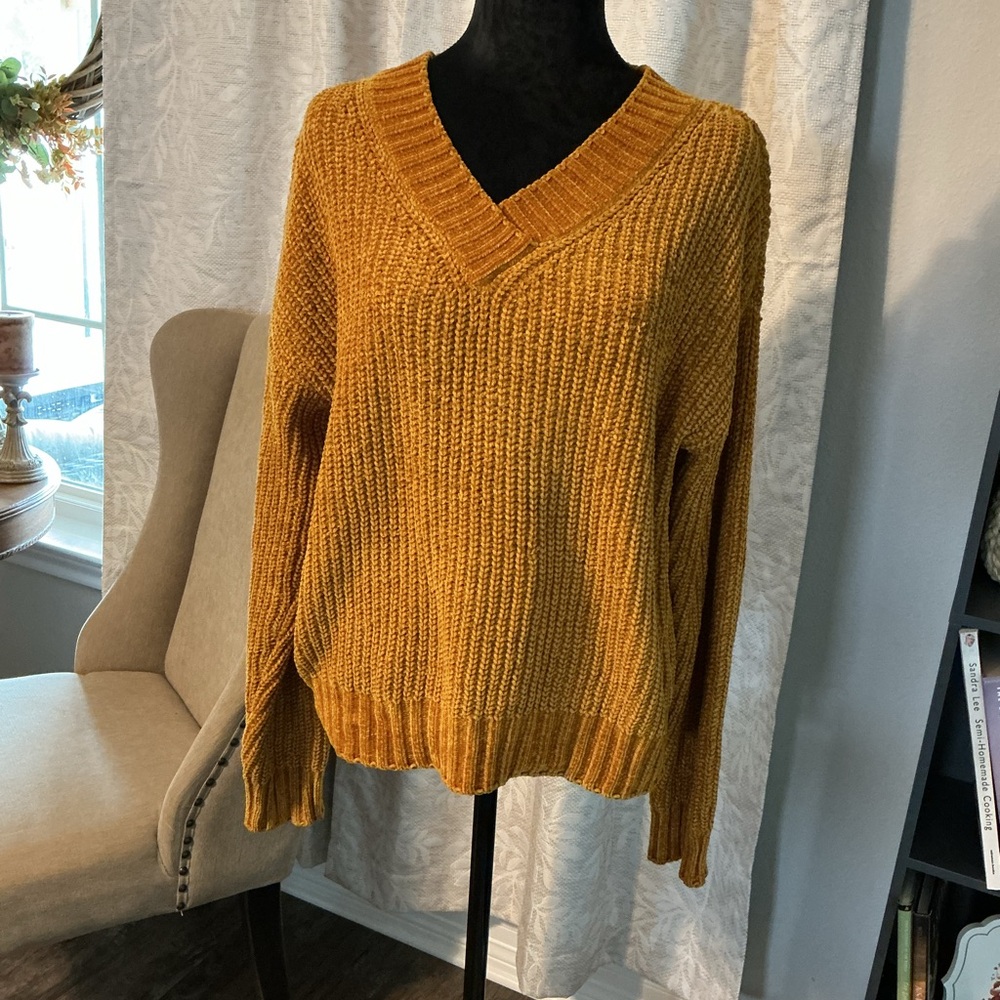 Blush & Bloom Golden V-Neck Sweater for Women